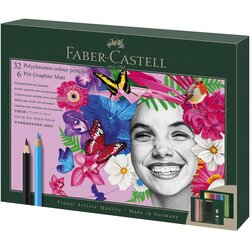Faber-Castell Barvice Polychromos & Pitt, 38 kosov + radirka in svinčniki Cene