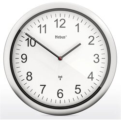 Mebus 19809 radio wall clock white/silver Cene
