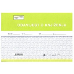 NARODNE NOVINE-UT I-56/NCR OBAVIJEST O KNJIŽENJU; Blok 100 listova, 21 x 14,8 cm Cene