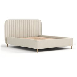 Maison de Rêve Bež tapecirani bračni krevet s prostorom za odlaganje s podnicom 120x200 cm Noto – Cene