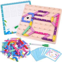 Montessori 2u1 ploča za crtanje + šareni mozaik Cene