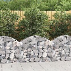 vidaXL Obokana gabionska košara 100x30x60/80 cm pocinkano železo Cene