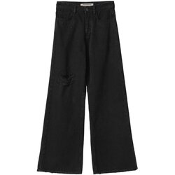 Hinnominate Jeans straight Jeans A Palazzo Con Rotture A Vita Bassa Črna Cene