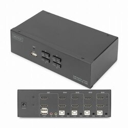 Digitus KVM Switch, 4 Port, Dual Display, 4K, HDMI® Cene