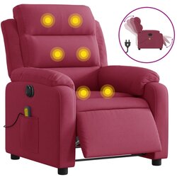 Maison Chic Električni masažni naslanjač - Relax naslanjač vinsko rdeč žamet, (22061736) Cene
