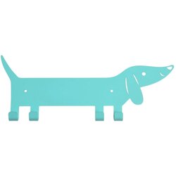 Rex London Turkizen kovinski stenski otroški obešalnik Sausage Dog – Cene