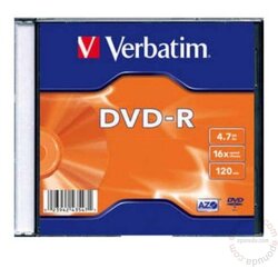 Verbatim DVD-R, VERBATIM,4,7 GB,16X,MATT SILVER SLIM CASE Cene