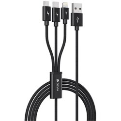 DEVIA cable 3in1 Gracious EC048 USB - Lightning + USB-C + MicroUSB 1,2 m 3A black Cene