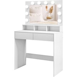 HOMESTAR Toaletna mizica z LED ogledalom, 80x40x135 cm, bela, (5000228565) Cene