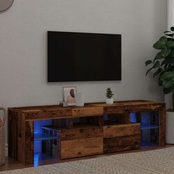 TV ormarić LED boja drva 140 x 36 5 x 40 cm konstruirano drvo Cijene