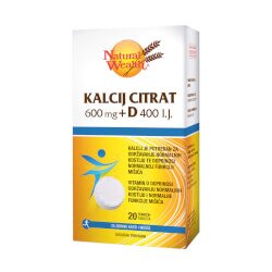 Natural Wealth Kalcij citrat 600mg + D 400 IU Cene