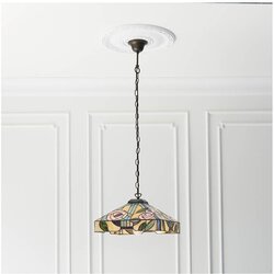 Endon 64385 - Luster na lancu Tiffany WILLOW 1xE27/60W/230V prečnik 35 cm Cene