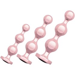 Rosy Gold Metal Butt Plug Set 3 Pieces - Rose Gold Cene