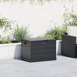 vidaXL Kutija za pohranu u vrtu Antracit Plastika 77.5 x 54.5 x 53 cm Cijene