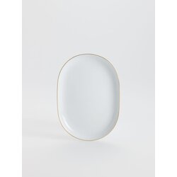 Reserved porcelanast krožnik z robom - zlata Cene