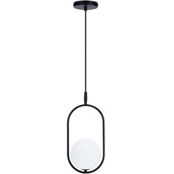 Candellux Lighting Črna viseča svetilka s steklenim senčnikom 18,5x15 cm Cordel - Candellux Lighting Cene