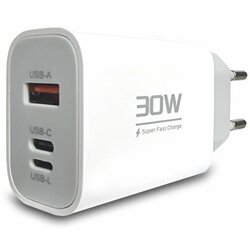 BAVIN Bavitel punjač 30W Usb A/Type C/IOS + kabl Type C/Lightning bela KeKe-PD004 Cene