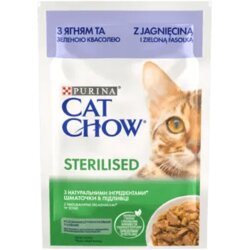 Cat Chow kesica za mačke sterilised s jagnjetinom u sosu, 85g Cene