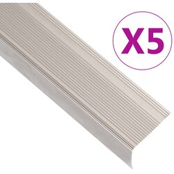 vidaXL Obroba za stopnice L-oblike 5 kos aluminij 100 cm barva penine Cene