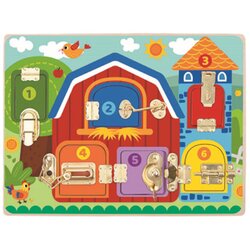 Tooky_Toy igračka drvena Aktiviti ploča naučiti otključati i zaključati TK044 Cijene