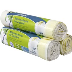 SECOLAN 1x20 Garbage Bags with drawstring 35 l white Cene