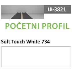 AGT profil Zidni MDF Početni LB-3821-A Soft Touch White (734) 2800x121x18mm ( 026-107 ) Cene