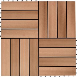 vidaXL pločice za trijem 11 kom WPC 30 x 30 cm 1 m² boja tikovine Cijene