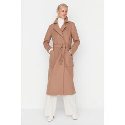 Trendyol Camel Belted Cachet Coat Cene