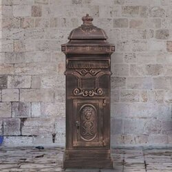  stoječi poštni nabiralnik starinski stil aluminij bronast Cene