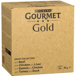 JUMBO pakiranje: Gourmet Gold 96 x 85 g - Nježni zalogajčići u umaku: govedina, piletina i jetra, losos i piletina, puretina i pačetina Cene