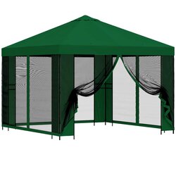 vidaXL Vrtni gazebo s stranskimi stenami 3 x 3 m Zelena, (5000218905) Cene