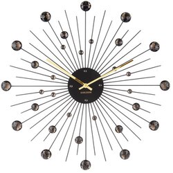 Karlsson stenska ura v črni barvi Sunburst, ø 50 cm Cene