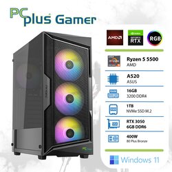 PCPLUS Gamer Ryzen 5 5500 16GB 1TB NVMe SSD GeForce RTX 3050 6GB Windows 11 gaming namizni računalnik Cene