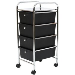 Premier Housewares Črn/srebrn plastičen regal na koleščkih 33x79 cm – Cene