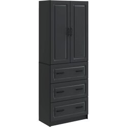vidaXL Set omar 2 pcs Črna 66 x 34,5 x 87 cm Inženirski les Cene