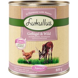 Lukullus Varčno pakiranje Junior 24 x 800 g - Perutnina & divjačina (brezžitna) Cene
