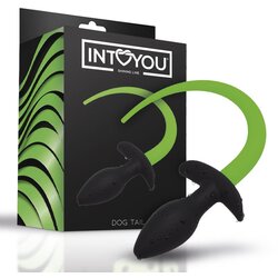 INTOYOU Shining Line Glow in the Dark Dog Tail Butt Plug Cene