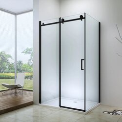 EXCEED Tuš kabina pravougaona Matt Black - 100x80x195 cm Cene