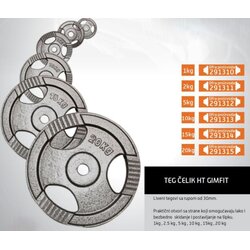 Gimfit teg čelik 15kg 30mm ( 291314 ) Cene