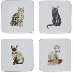 Cooksmart ® Komplet 4 modrih podstavkov Curious Cats Cene