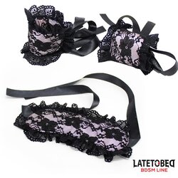 LATETOBED BDSM Set – Maska i lisice od čipke Cene
