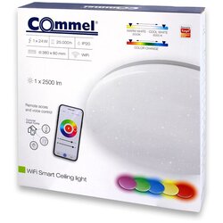 Commel LED smart WiFi plafonjera 24W, 1 x 2500 lm, promjer 380 mm, zvjezdano nebo Cijene