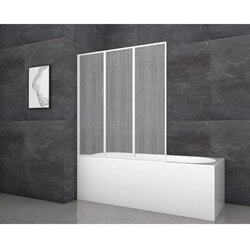Aurlane zložljiva stena za kopalno kad white cloud 120 cm x 130 cm bela 3-krilna Cene
