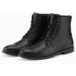 Ombre Men's high top shoes in shiny eco leather - black Cijene