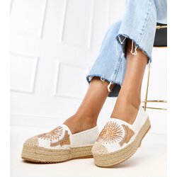 Gemre White espadrilles with embroidery on a platform Lorina Cene