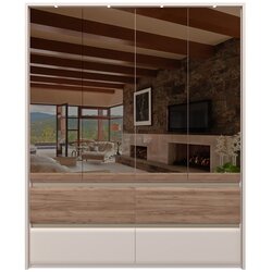 Jela plakar P44-4OG/IC - kolekcija invictus - kašmir mat lak/tobacco/kašmir - 187x226x60 cm Cene