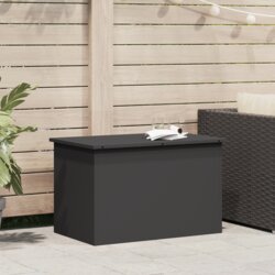 vidaXL Zunanja shranjevalna škatla Črna 80 x 50.5 x 50 cm Mnogi jeklo Cene