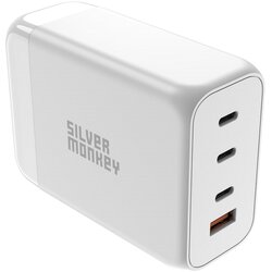 SILVER MONKEY Zmogljiv 200 W GaN polnilec s 3xUSB-C PD USB-A QC 3.0 napajalnim kablom, bel, (21580889) Cene