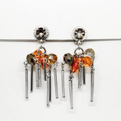 Branic Jewelry Minđuše sa narandžastim kristalima Violin Cene