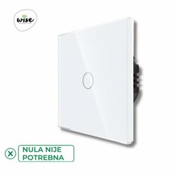 Wise prekidač na dodir - 1 taster, stakleni panel beli SWP001 Cene